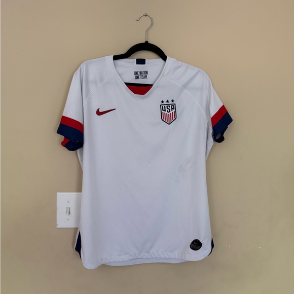 Nike Dri-FIT Soccer Jersey White Red Blue - Picture 1 of 5